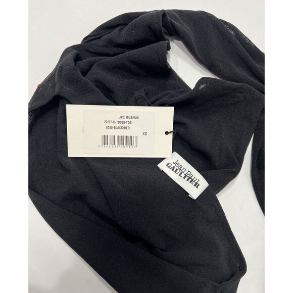 Jean Paul Gaultier Nylon Long Sleeve T-Shirt in Black/Red - Picture 5 of 5